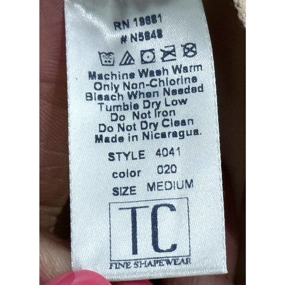 TC Fine Extra Firm Full Tummy Control Open-Bust Thigh Length Bodysuit M - Picture 15 of 16